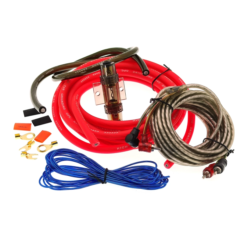 Набор кабелей для автоакустики (5метров 10GA)(D06)